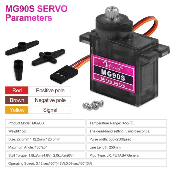 MG90S Micro Metal Gear Servo - Image 3