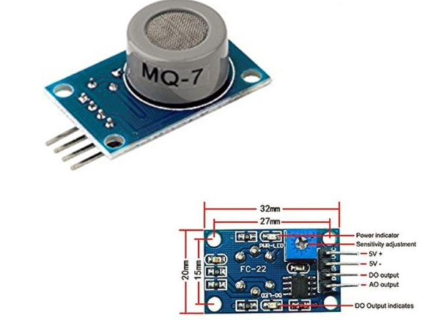 MQ7 Gas Sensor Module Carbon Monoxide Gas Sensing - Image 3